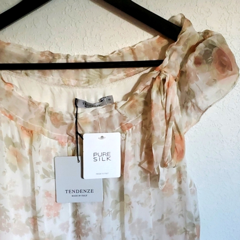 Tendenze Pure Silk Watercolor Floral Top